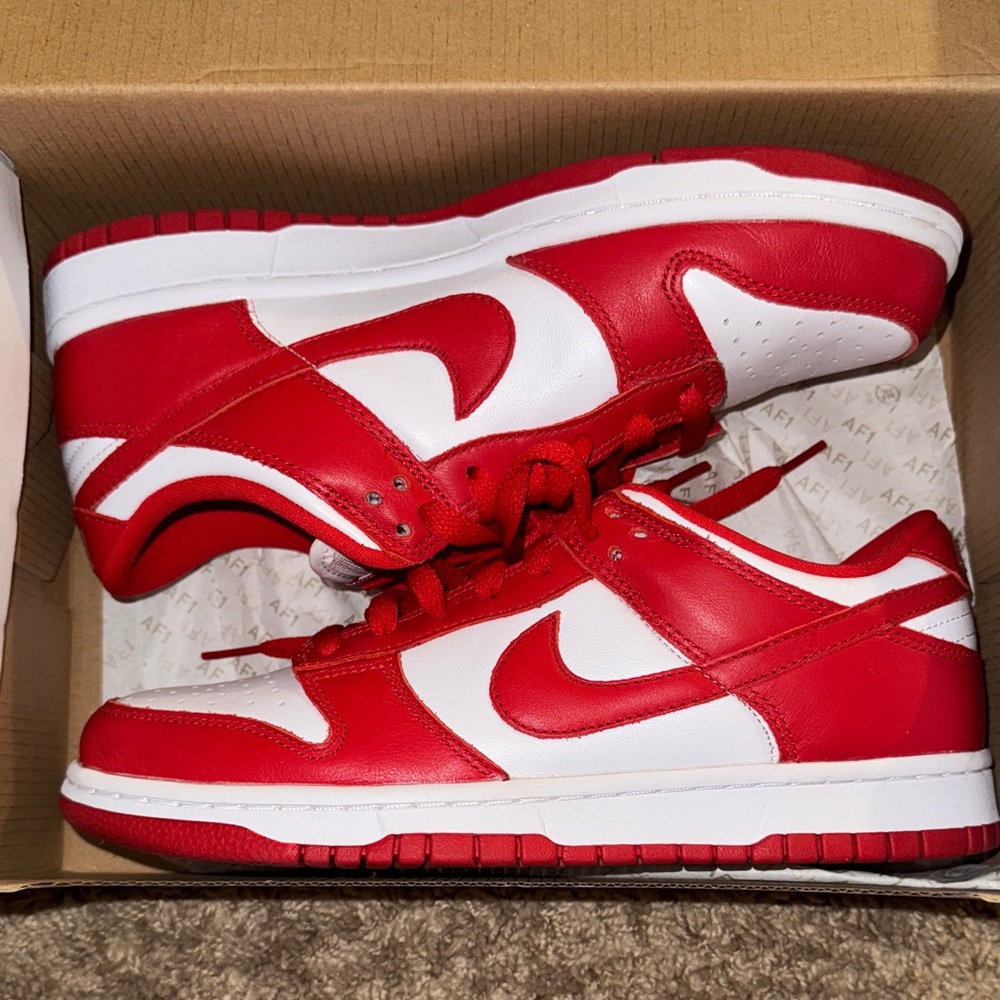 Nike Kids Red and White Sneakers